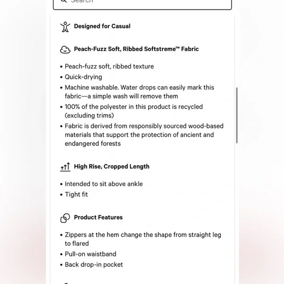 NWT Lululemon Ribbed Softstream Zip-Leg High-Rise Cropped pant 25” - Picture 5 of 6